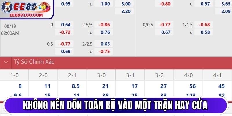 Không nên dồn toàn bộ vào một trận hay cửa