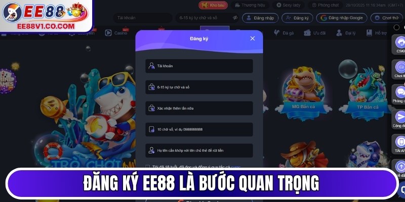 Đăng ký EE88 là bước quan trọng