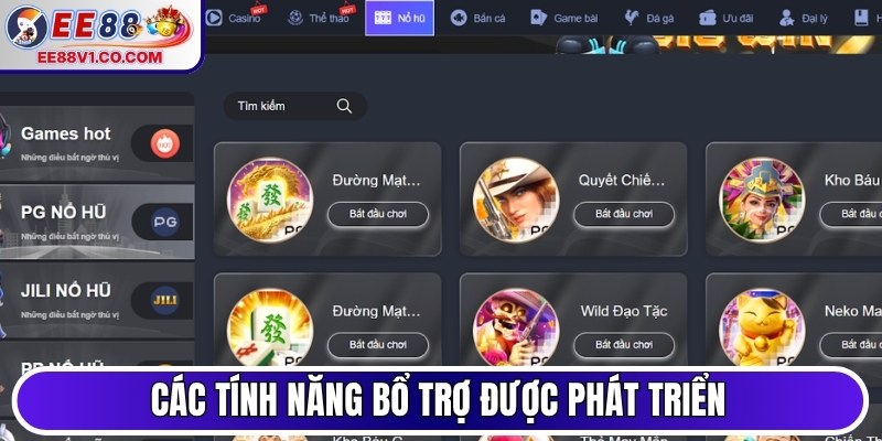 Các tính năng bổ trợ được phát triển